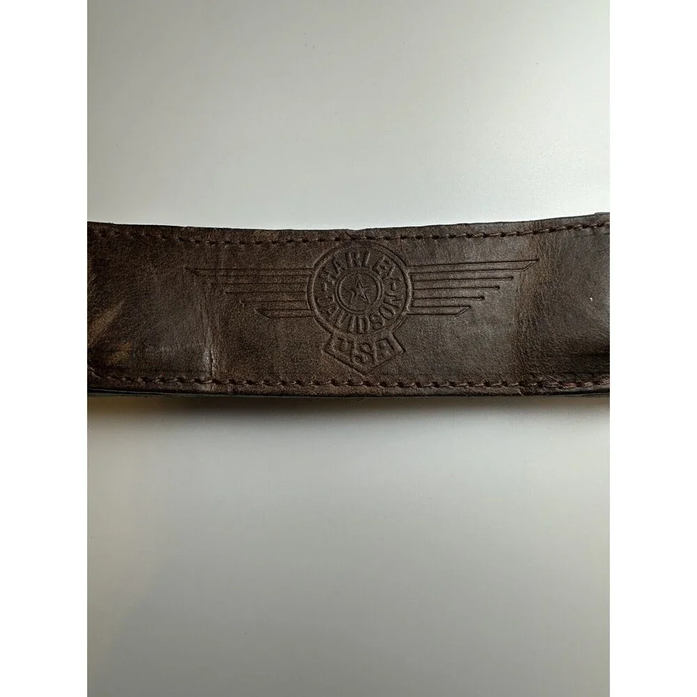 HARLEY-DAVIDSON MEN FULL GRAIN COWHIDE LEATHER BROWN BELT 98481-95VM S 28/30